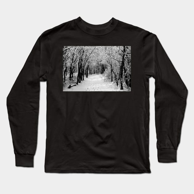 Black and White winter scene. Long Sleeve T-Shirt by CanadianWild418